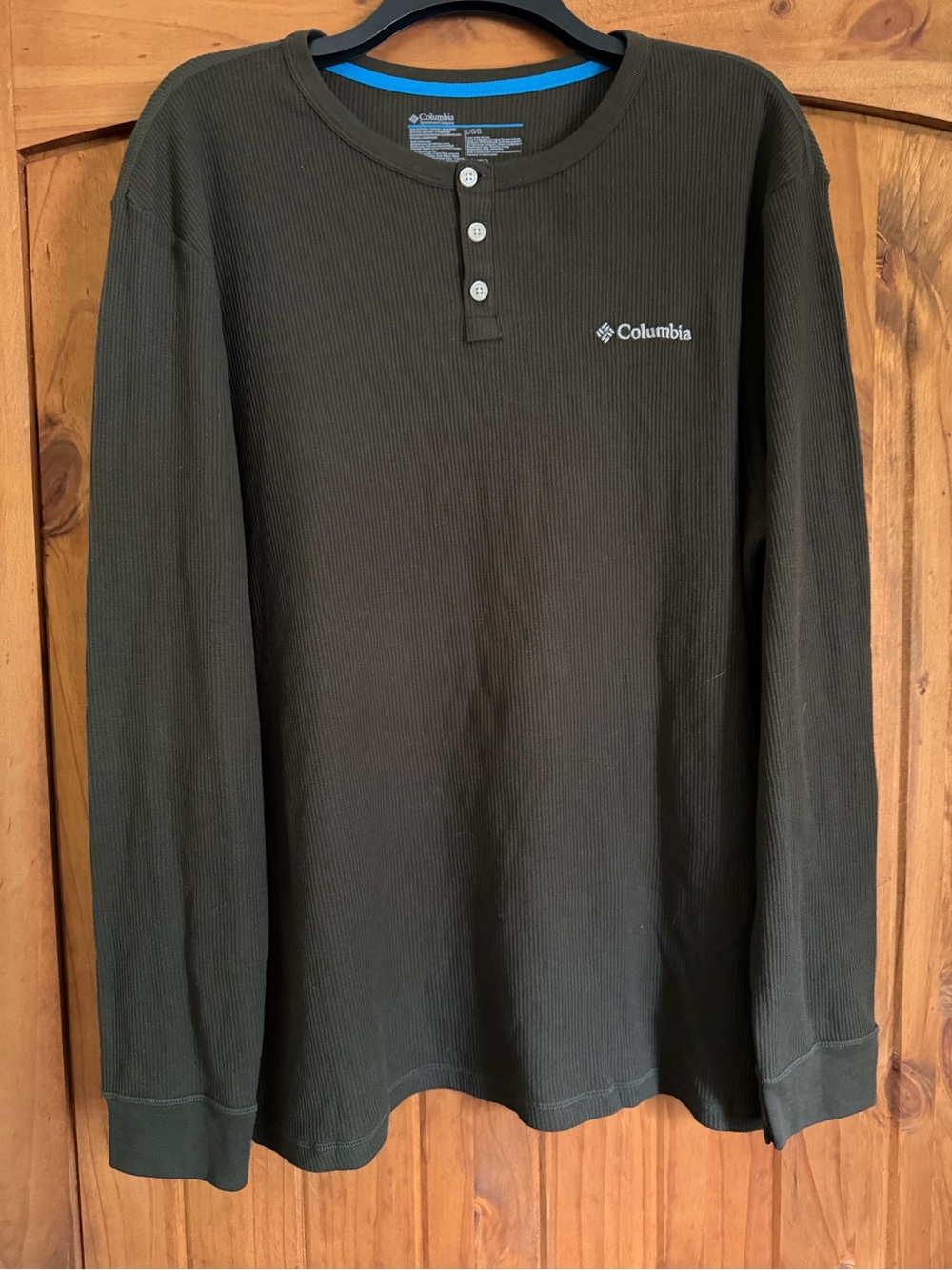 Columbia Olive Green Long-Sleeve Ribbed Henley